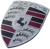 Badge - Porsche Bonnet /Hood  Emblem Silver Red